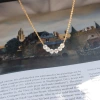 Japanese and Korean minimalist pearl pendant necklace for women's collarbone, chock titanium steel P750 Application Scenario